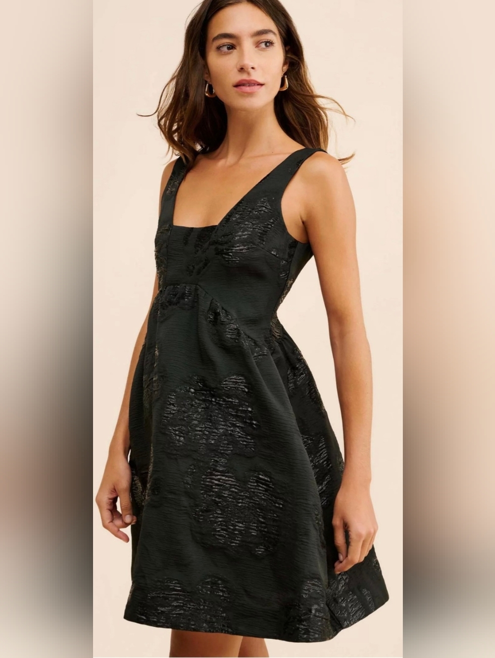 Maeve By Anthropologie Jacquard NWT Black Mini Dress 8